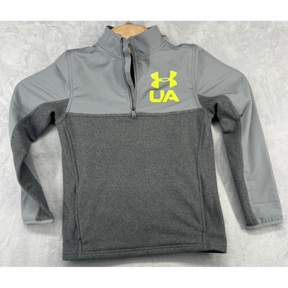 Under Armour Other - Under Armour 1/4 Zip Pullover Fleece Jacket Cold Gear Gray Youth Boys Size M NWT